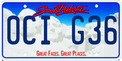SD license plate 0CIG36