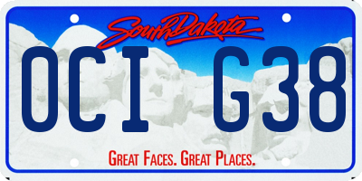 SD license plate 0CIG38
