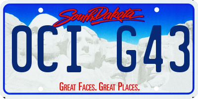 SD license plate 0CIG43