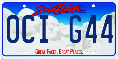 SD license plate 0CIG44