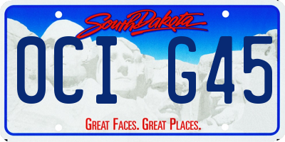 SD license plate 0CIG45