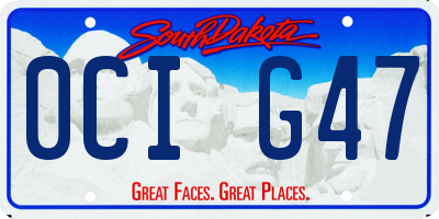 SD license plate 0CIG47