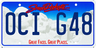 SD license plate 0CIG48