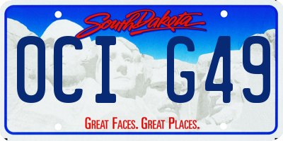 SD license plate 0CIG49