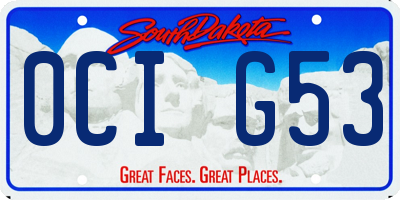 SD license plate 0CIG53