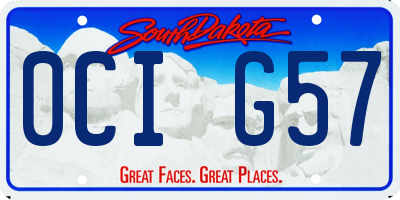 SD license plate 0CIG57