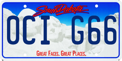 SD license plate 0CIG66