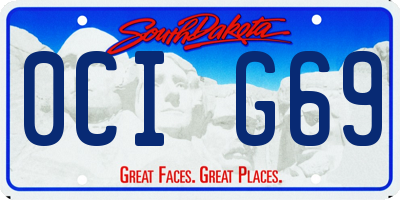 SD license plate 0CIG69