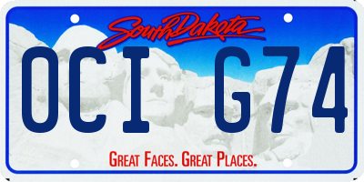 SD license plate 0CIG74