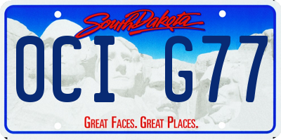 SD license plate 0CIG77