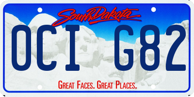 SD license plate 0CIG82