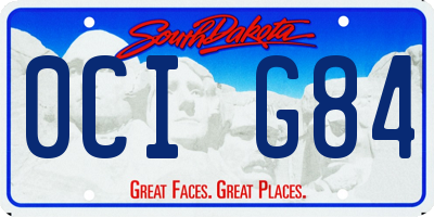 SD license plate 0CIG84