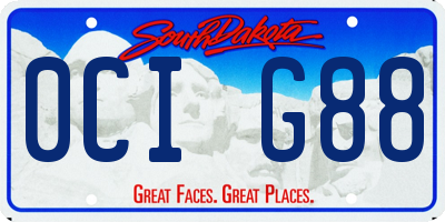 SD license plate 0CIG88
