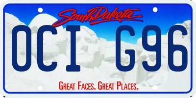SD license plate 0CIG96