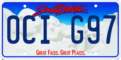 SD license plate 0CIG97