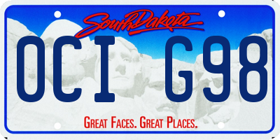 SD license plate 0CIG98