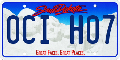 SD license plate 0CIH07