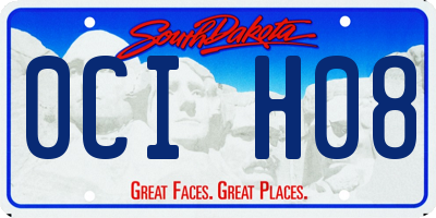 SD license plate 0CIH08