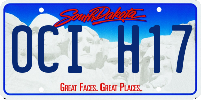 SD license plate 0CIH17