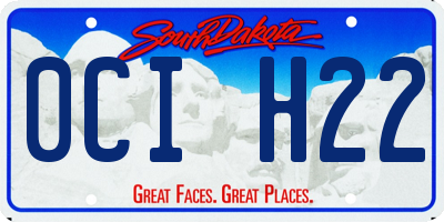 SD license plate 0CIH22