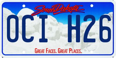 SD license plate 0CIH26