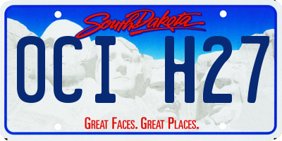 SD license plate 0CIH27