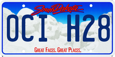 SD license plate 0CIH28