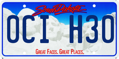 SD license plate 0CIH30