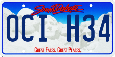 SD license plate 0CIH34