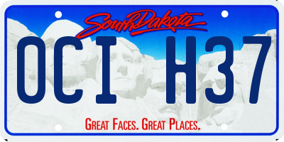 SD license plate 0CIH37
