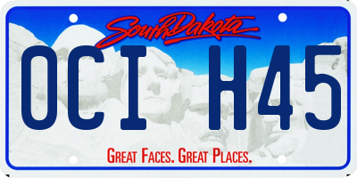 SD license plate 0CIH45