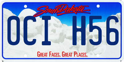 SD license plate 0CIH56