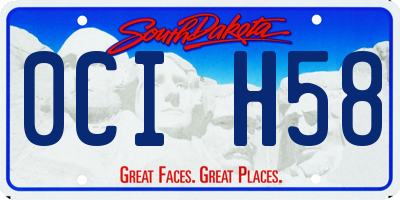 SD license plate 0CIH58