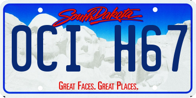 SD license plate 0CIH67