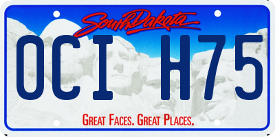 SD license plate 0CIH75