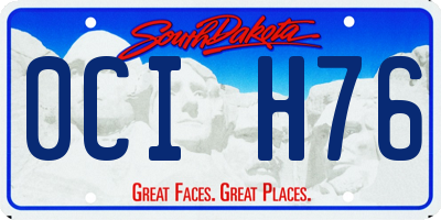 SD license plate 0CIH76