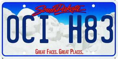 SD license plate 0CIH83