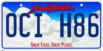 SD license plate 0CIH86