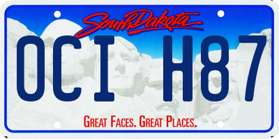 SD license plate 0CIH87