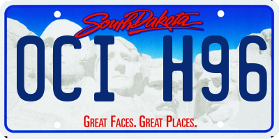 SD license plate 0CIH96