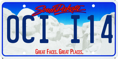 SD license plate 0CII14