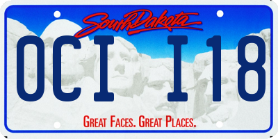 SD license plate 0CII18