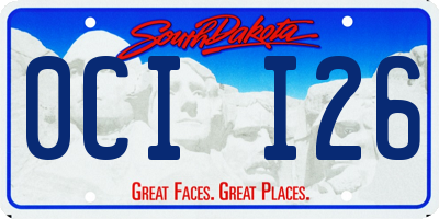 SD license plate 0CII26