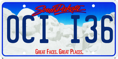 SD license plate 0CII36