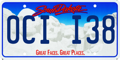SD license plate 0CII38