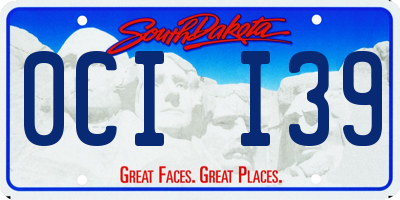 SD license plate 0CII39