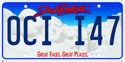 SD license plate 0CII47