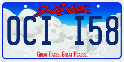 SD license plate 0CII58