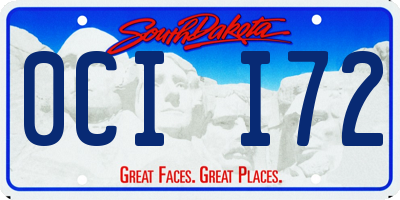 SD license plate 0CII72