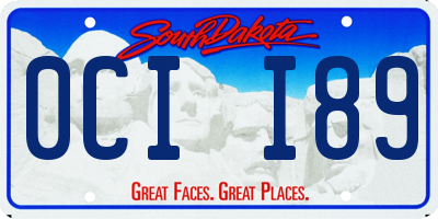 SD license plate 0CII89
